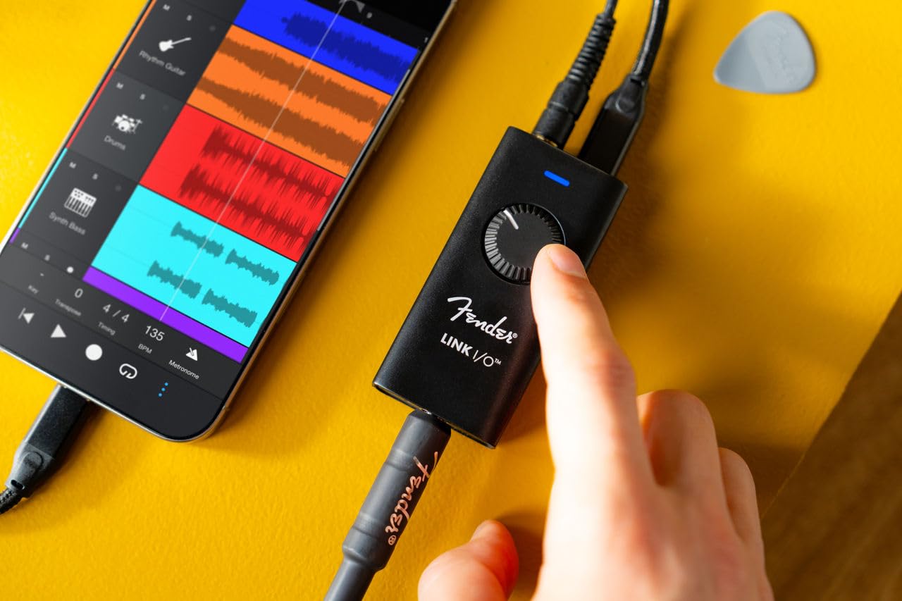 Fender Link I/O Portable Usb-C Audio Interface, Fits In Your Pocket, Provides Pristine, Bi-Directional Audio Over Usb Connection