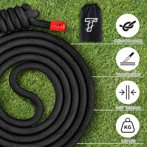 Flow Rope Exercise Jump Rope For Fitness, Working Out, Flow with 9 Ft Adjustable Double Woven Workout Rope For Men, Women,...