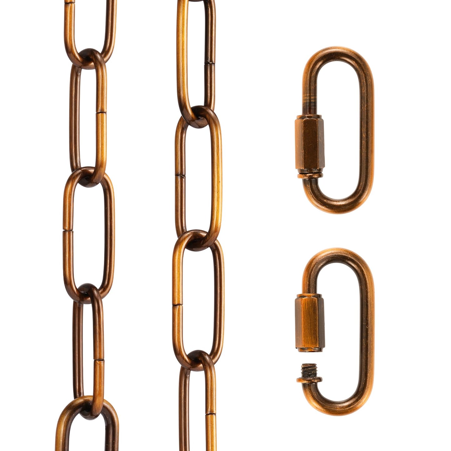 Canomo 12 Feet Pendant Light Fixture Chain Adjustable Lighting Hanging Chain With Connection Locks For Chandelier  Plants Supports To 50Lb  Gold Bronze