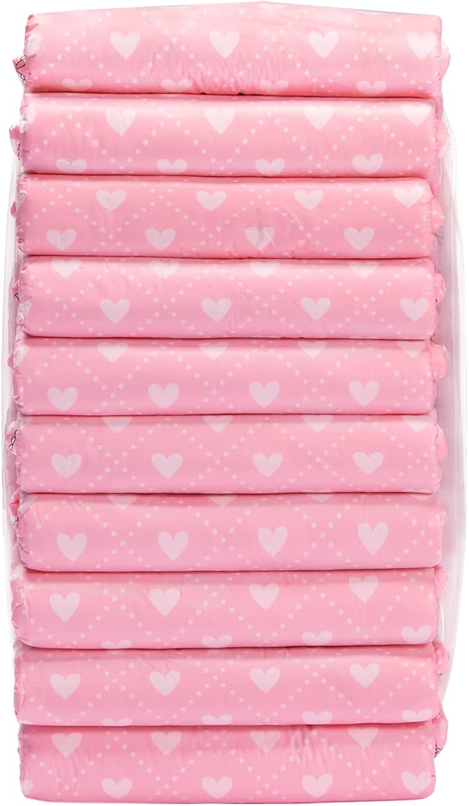 Littleforbig Printed Adult Brief Diapers 10 Pieces - Blushing Baby Pink(L)