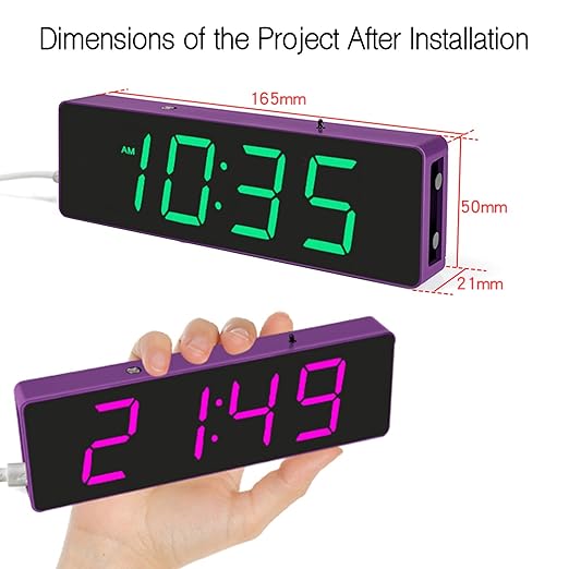 EIELE Soldering Practice Kit 4-Digit RGB Colour LED Digital Clock Kit with colourful case Suitable for students and beginners to solder and learn Adult Electronic Soldering Projects (white case)
