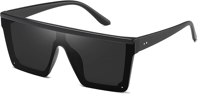 STORYCOAST Square Sunglasses for Women Men Fashion Big Frame Flat Top Sun Glasses Mirror Lens