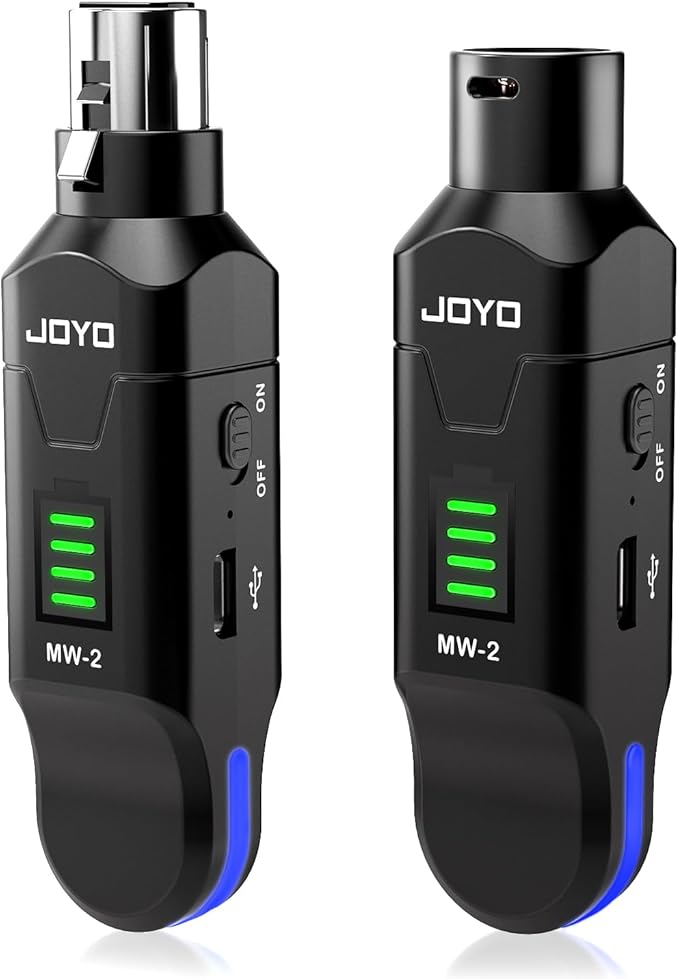 JOYO 2.4GHz Wireless Microphone System 4-Channel XLR Transmitter & Receiver Dynamic/Phantom-Powered Condenser Mics Adapter...