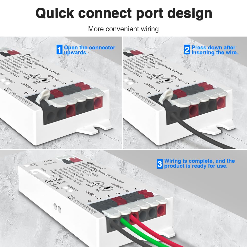 GLEDOPTO ESP32 WLED LED Strip Controller Mic UART Download Music Sound Dynamic Mode RGB IC DIY WiFi APP Control Easy Wiring for WS2811 WS2812 SK6812 TM1814 WS2813 WS2815 FCOB Addressable Strip Light