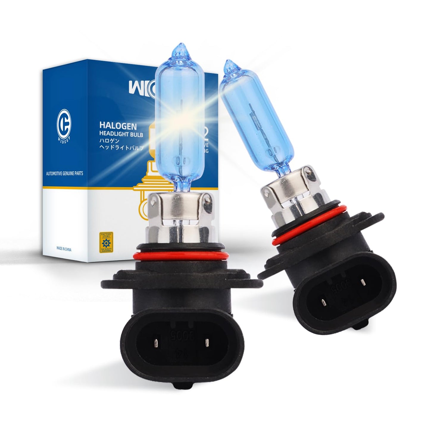 Wideep Hir2/9012 Halogen Headlight Bulbs White  Standard 55W Dc 12V High And Low Beam Replacement  5000K Lighting For Car Headlamp  2 Pcs