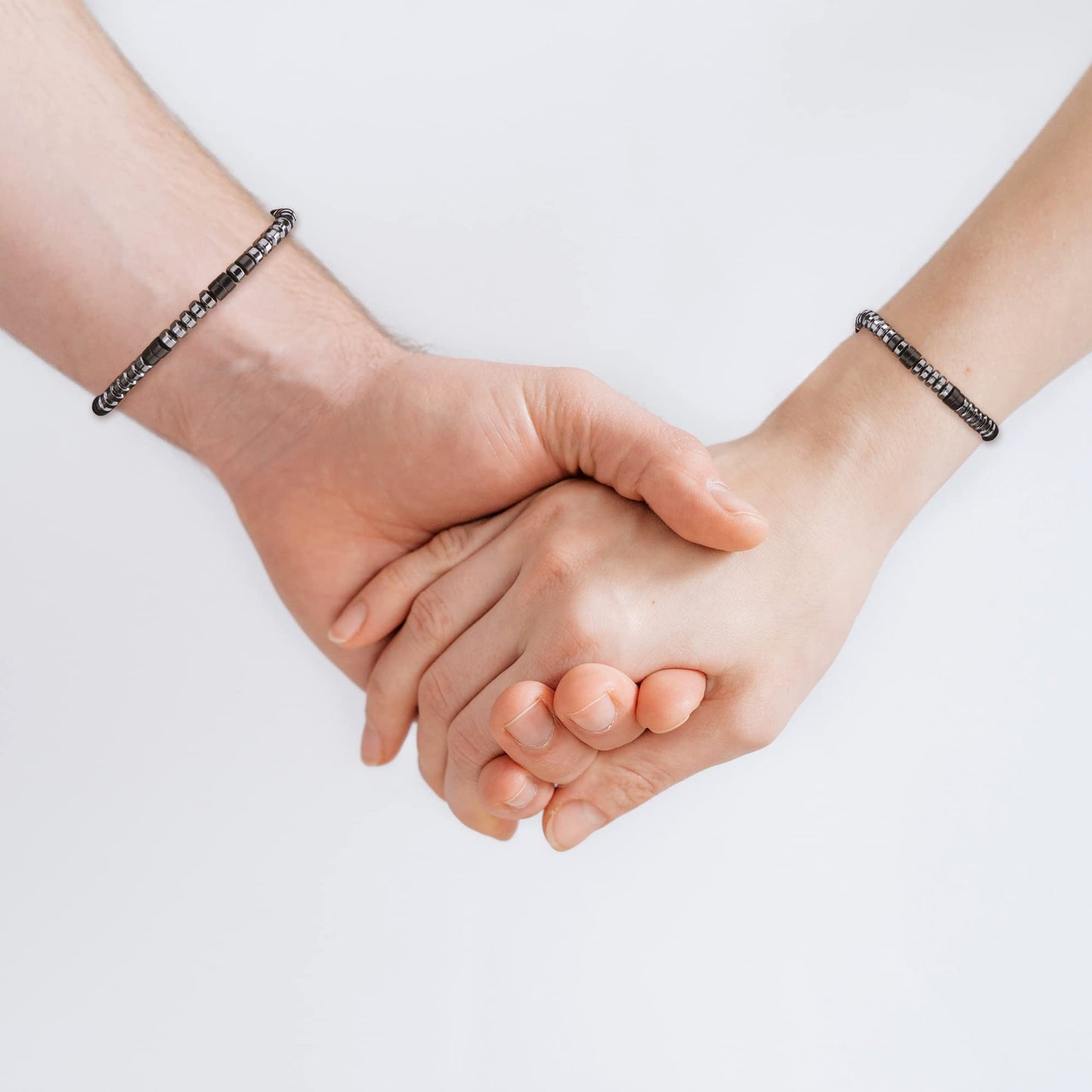 JoycuFF Always Together Inspirational Friendship Morse Bracelets for Women Best Friend Men Unique Black Beads Hand Made Birthday