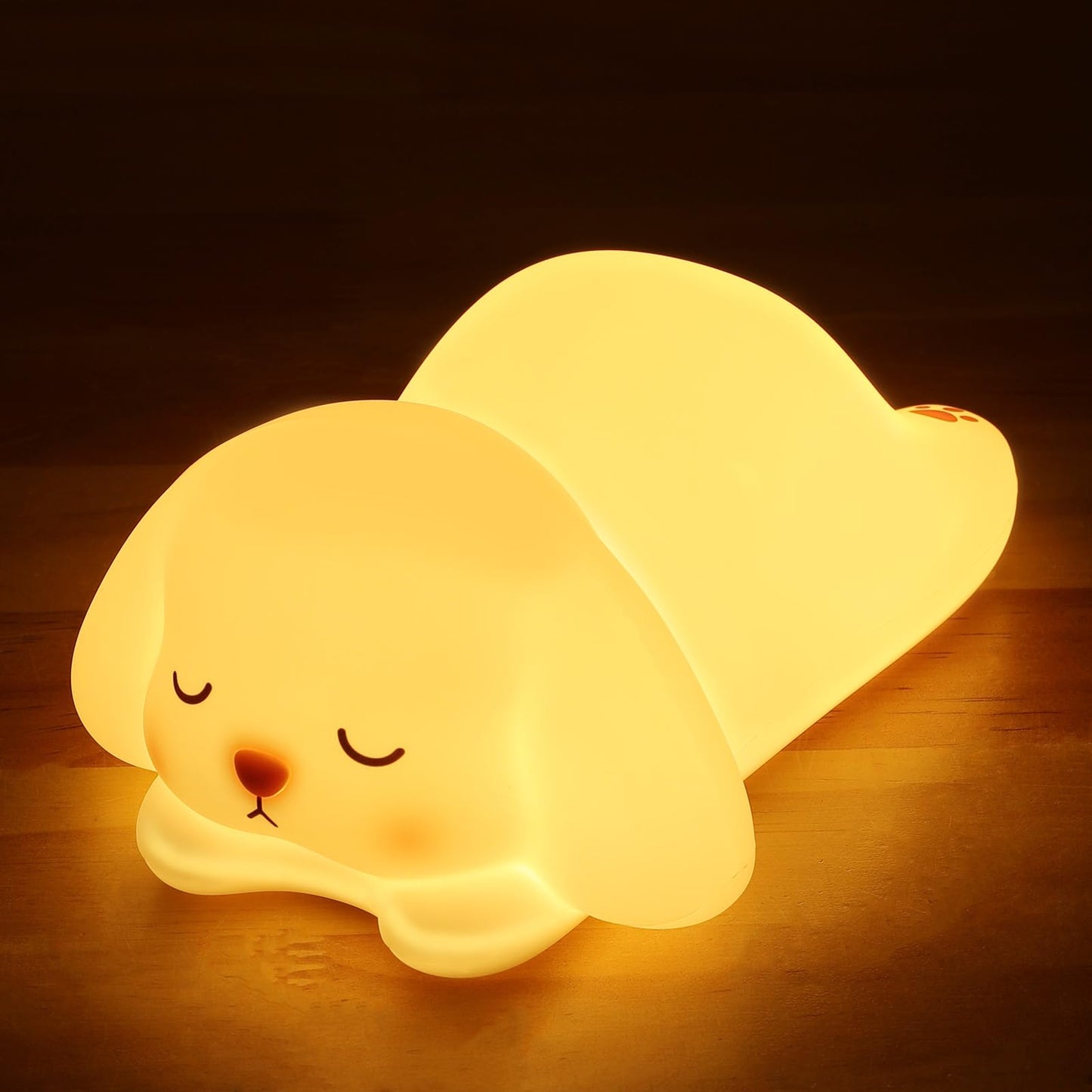 Tremdwoto Bunny Night Light for Kids - 16 Color Changing, Rechargeable Dimmable Nursery Lamp with 1/3 H Timer, Cute Animal Night