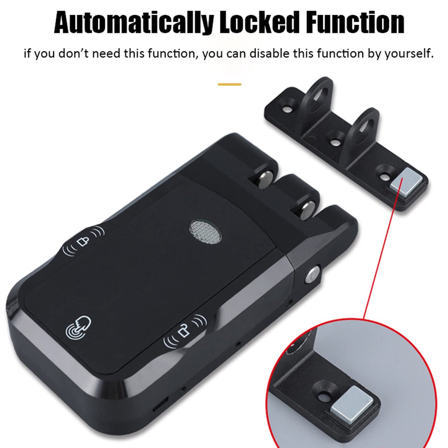 Sonew Keyless Entry Door Lock, Invisible Keyless Electronic Lock, Security Smart Locks, Indoor Touch Unlock Keyless Remote Control Lock, for Home Apartment Office