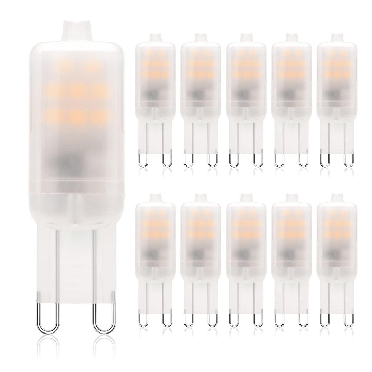 RuLEDne G9 LED Bulb 2W, Frosted T4 Corn Bulb, 200LM, 2700K Soft Warm White, Non-Dimmable, 10 Pack,