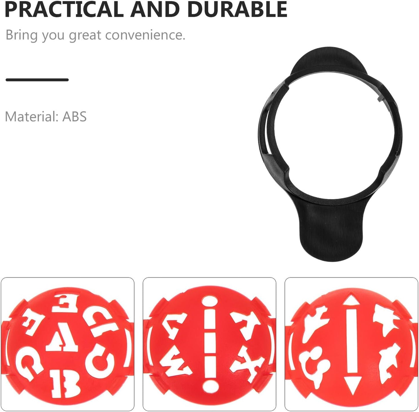 Kisangel Golf Ball Marking with Letter and Pattern Stencils Abs Golf Accessories for Accurate Line Drawing Front and Back Use Alignment Tool for Golfers Black Red
