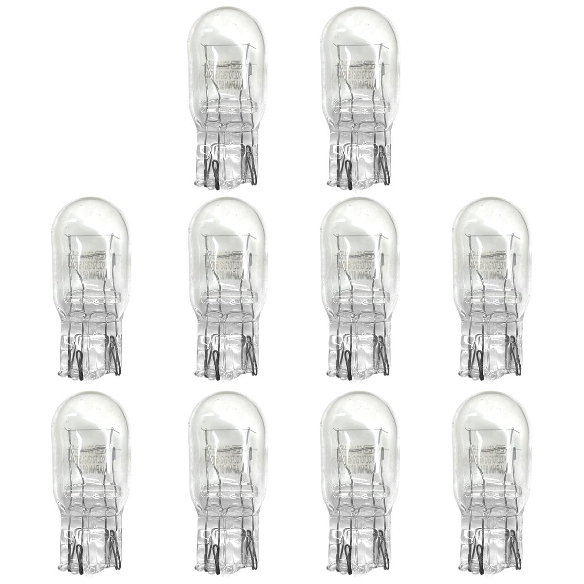 10 Pcs T20 12V 5W Car Flat Foot Mini Lights  Car Brake Light Turn Light Bulbs  Quartz Glass Instrument Lights  Halogen Width Indicator Lights  Auto Lighting Replacement Accessories (T20)