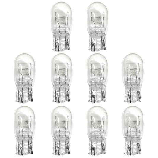10 Pcs T20 12V 5W Car Flat Foot Mini Lights  Car Brake Light Turn Light Bulbs  Quartz Glass Instrument Lights  Halogen Width Indicator Lights  Auto Lighting Replacement Accessories (T20)