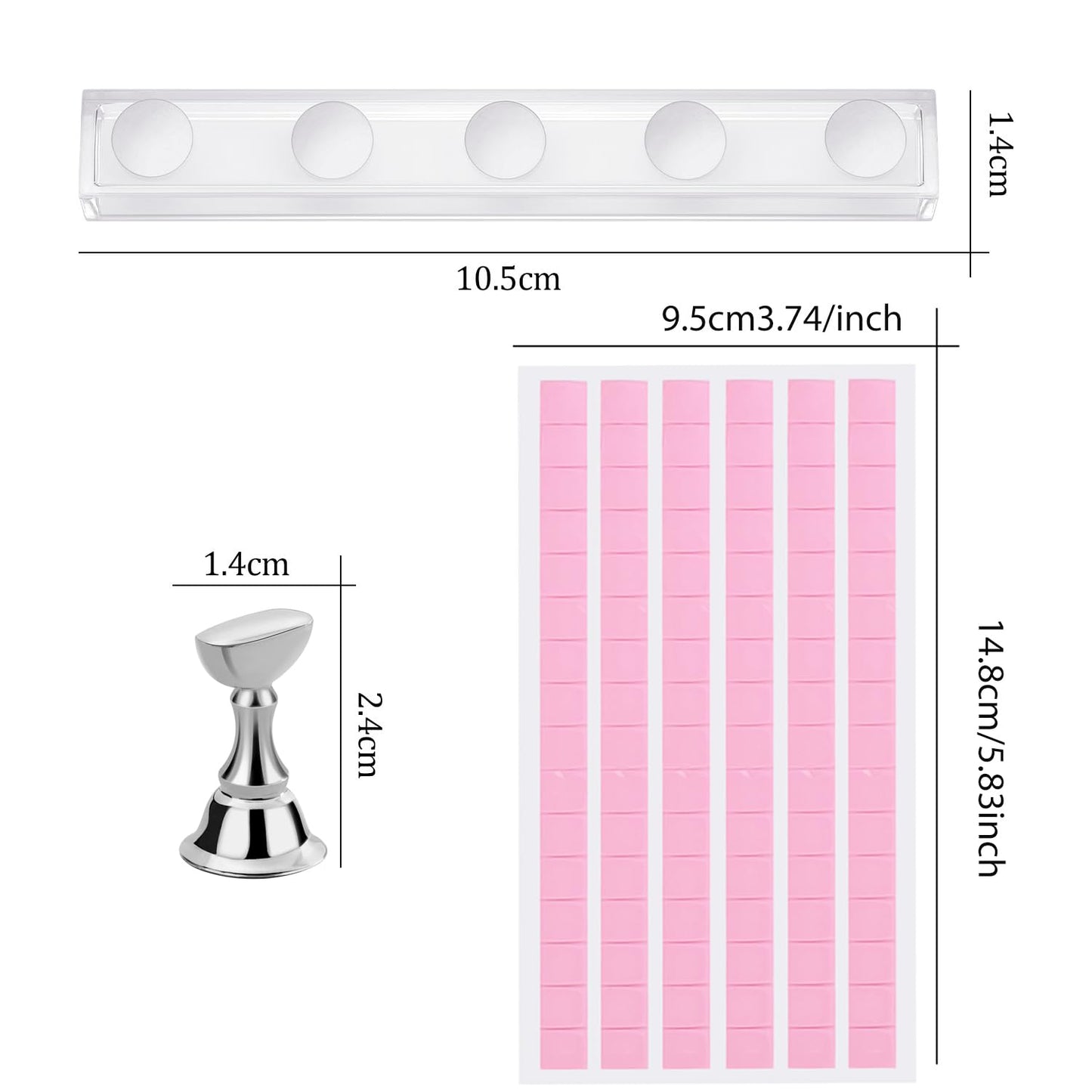 Etercycle Nail Stand Press On Nail Stand Nail Holder for Painting Nails Magnetic Nail Tips Practice Stands with 80Pcs Reusable P