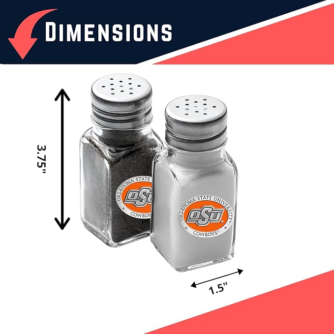 Heritage Pewter Oklahoma State Salt and Pepper Shaker Set of 2 Bottles | Expertly Crafted Pewter Glass