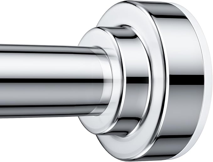 TEECK Shower Curtain Rod, 32-80 inch Adjustable Spring Tension Curtain Rod, Never Rust Anti-Slip Shower Curtain Rod for Ba...