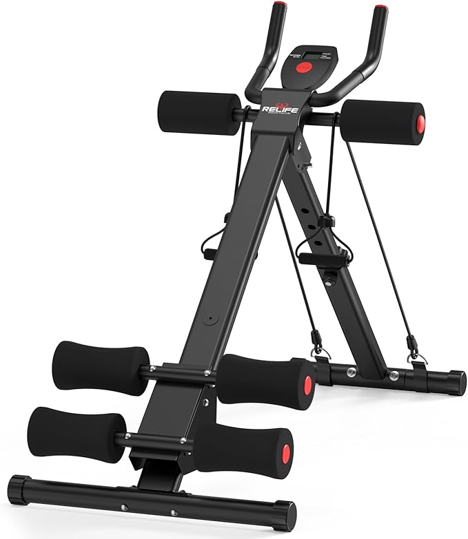 RELIFE REBUILD YOUR LIFE AB Workout Machine Adjustable Ab Trainer Machine Foldable Ab Cruncher Strength Training Equipment...