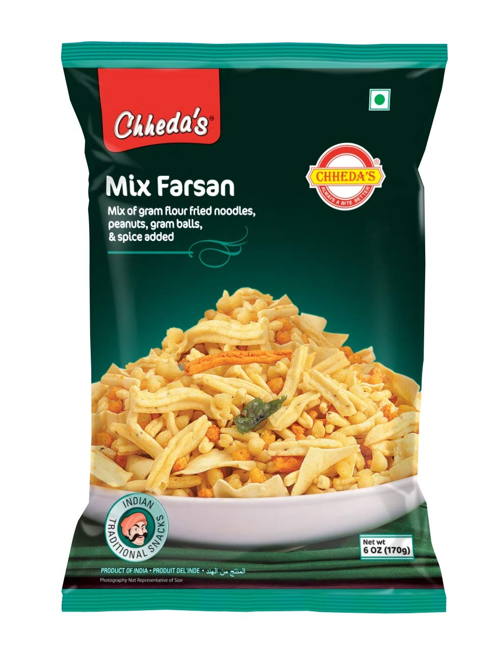 Chhedas Mix Farsan - Besan Sev, Peanuts, Boondi - Misal Pav Farsan - Ready to Eat Mixture - Indian Namkeen 170g (Pack of 3)