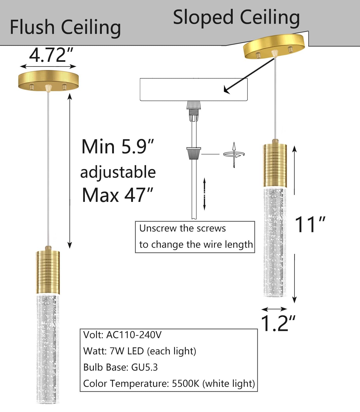 Haixiang 4 Pcaks Pendant Lights For Kitchen Island  White Light  Gold Crystal Linear Pendant Lighting  Bar Corner Led Light Fixture