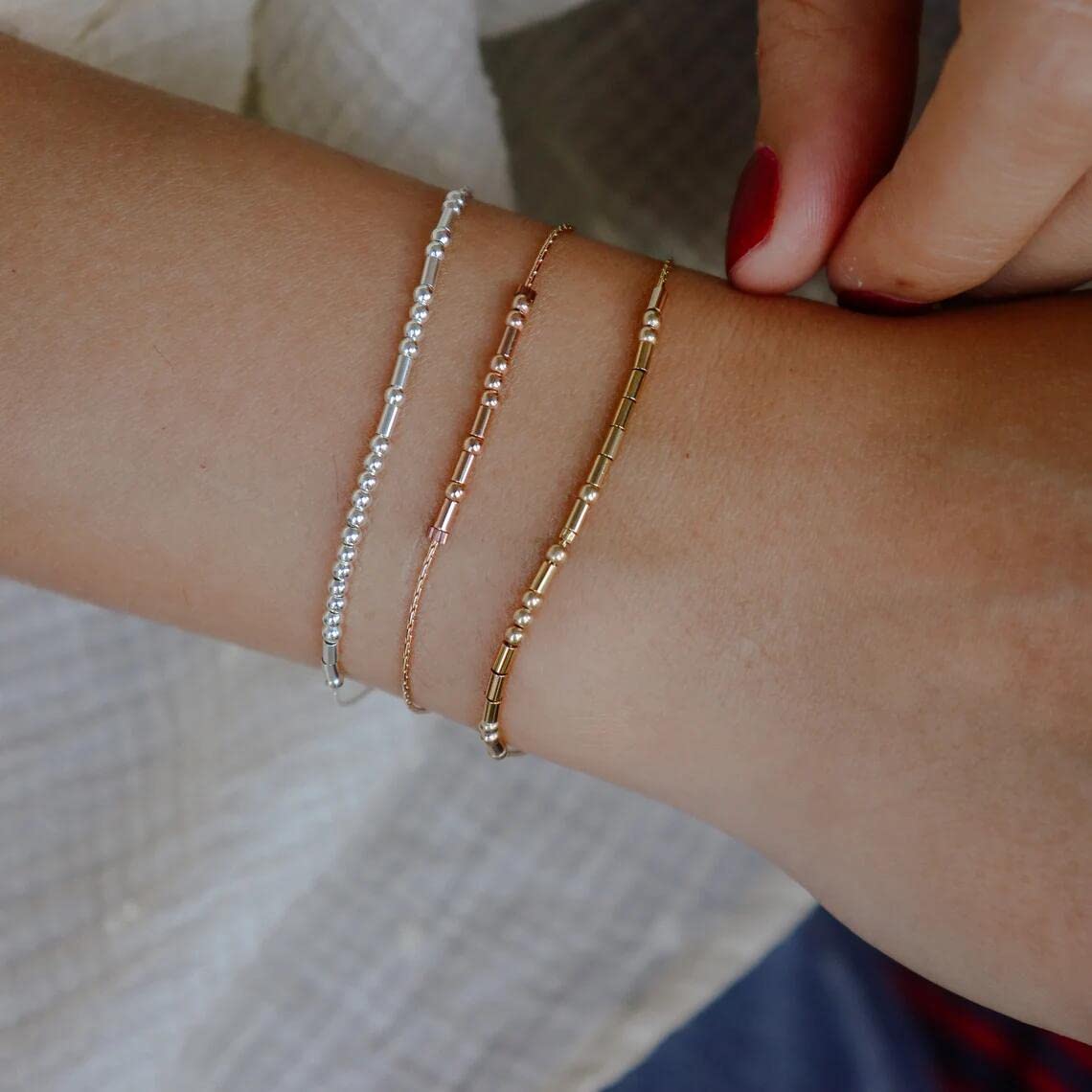 JoycuFF I am Fearless Morse Code Bracelets Inspirational Birthday Thanksgiving Day Christmas Gifts for Best Friends Mom Sister D