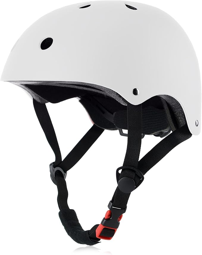 OUWOR Skateboard Bike Helmet, Lightweight Adjustable, Multi-Sport for Bicycle Skate Scooter, 3 Sizes for Adult Youth & Kids
