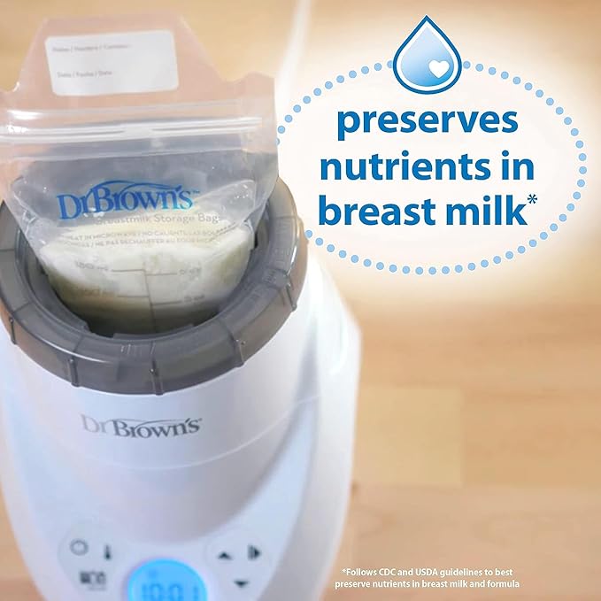 Dr. Brown’s Natural Flow MilkSPA Breastmilk and Bottle Warmer + Breastmilk Storage Bags, 100 Count