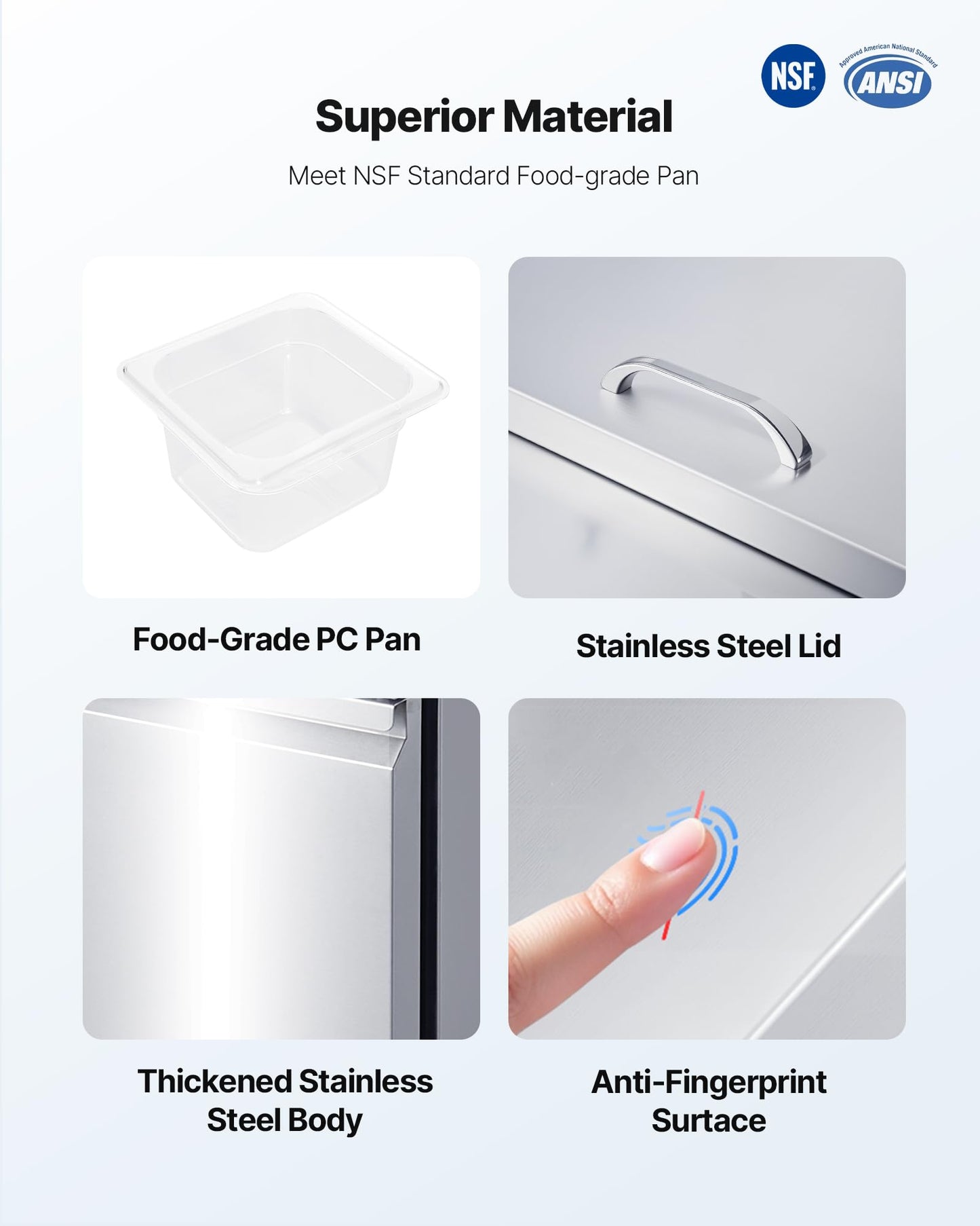 Vevor 60 W Commercial Refrigerator, 15.4 Cu. Ft Sandwich Prep Refrigerated Table, Mega Top Food Prep Fridge With 16 Pans Cutting