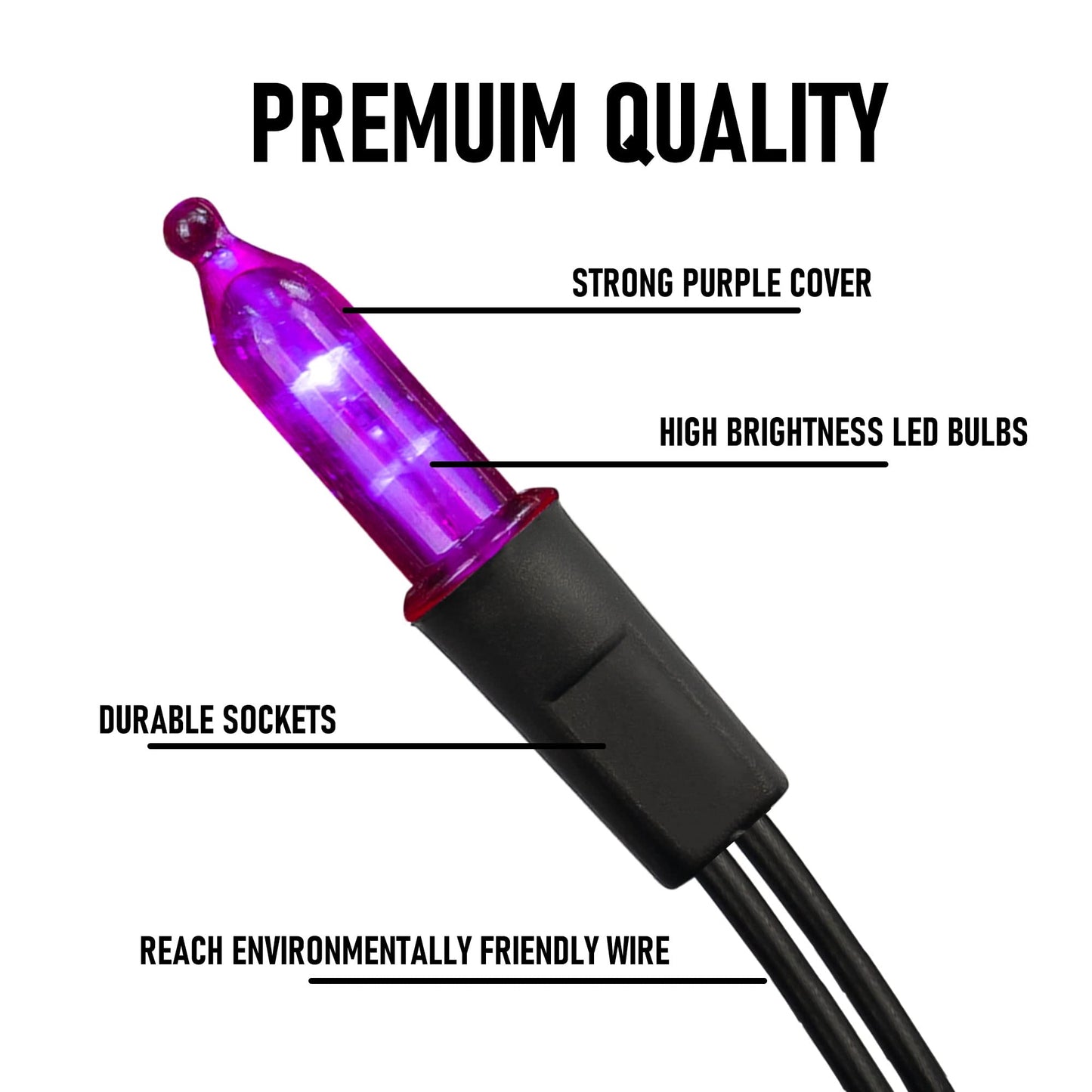 Battery Operated Halloween Lights  50 Led 16Ft Purple String Lights Outdoor  Waterproof Mini String Tree Light With 8 Modes  Halloween Decorations For Indoor Patio Garden Party Decor