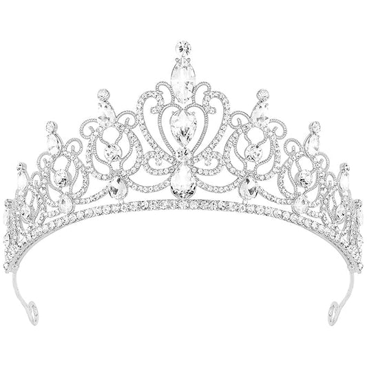 TODDER Silver Tiara for Women Girls Rhinestone Princess Queen Crowns Crystal Headband for Girls Wedding Hair Accessories f...