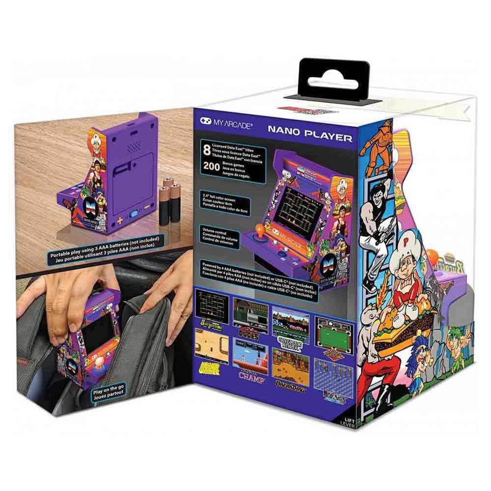 MY ARCADE Data East Hits Pico Player - Game for Kids and Adults, 3.75" Tiny Arcade Machine with 108 Retro Games, 2" Screen, Purple, Small