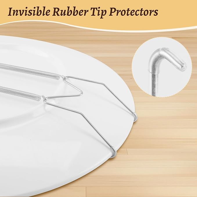 3 Pack 10/12/14 Inch Decorative Plate Medium Plate Hangers for The Wall, Invisible Stainless Steel Plate Wall Hangers for Display with Wall Hooks, for Plates/ Platter/Dish/Picture （Silver）