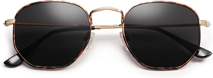 SOJOS Square Polarized Sunglasses for Women Men Small Hexagonal Polygon Shades SJ1072