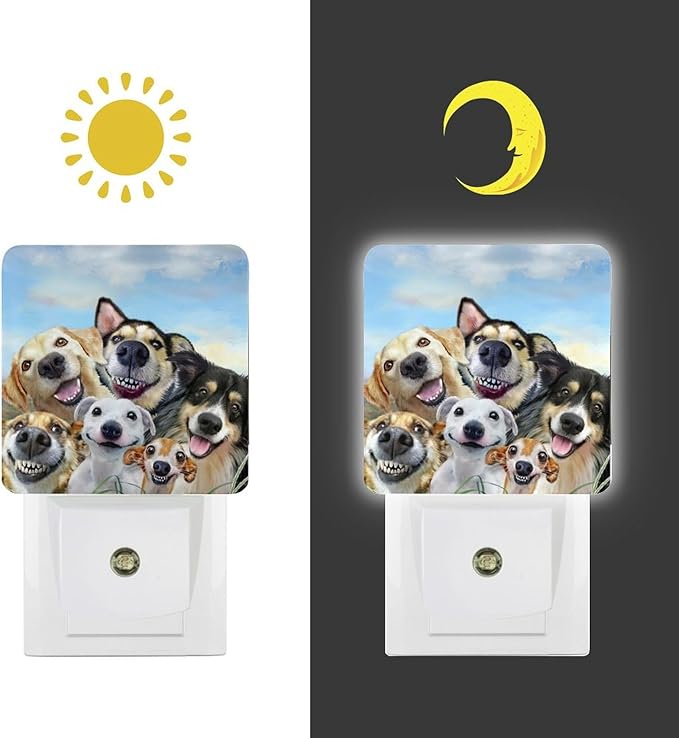 Cute Dog Night Light, Plug into Wall Decor Nightlights for Bedroom, Bathroom, Hallway, Kitchen, with Dusk to Dawn Light Auto Sensors LED Night Lights for Boys Girls Women Men Room Gifts