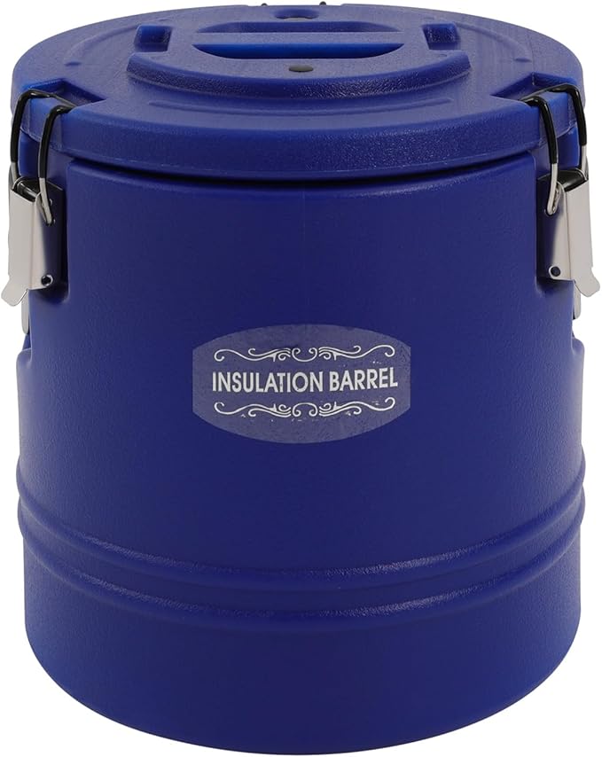 Eapmic 15.85Qt Insulated Food Container, Stainless Steel Container, 15L Commercial Soup Carrier 6 Hours Heat Preservation for Hot and Cold Food Storage Restaurant Canteen Home Lunch Use (Blue, 15L)