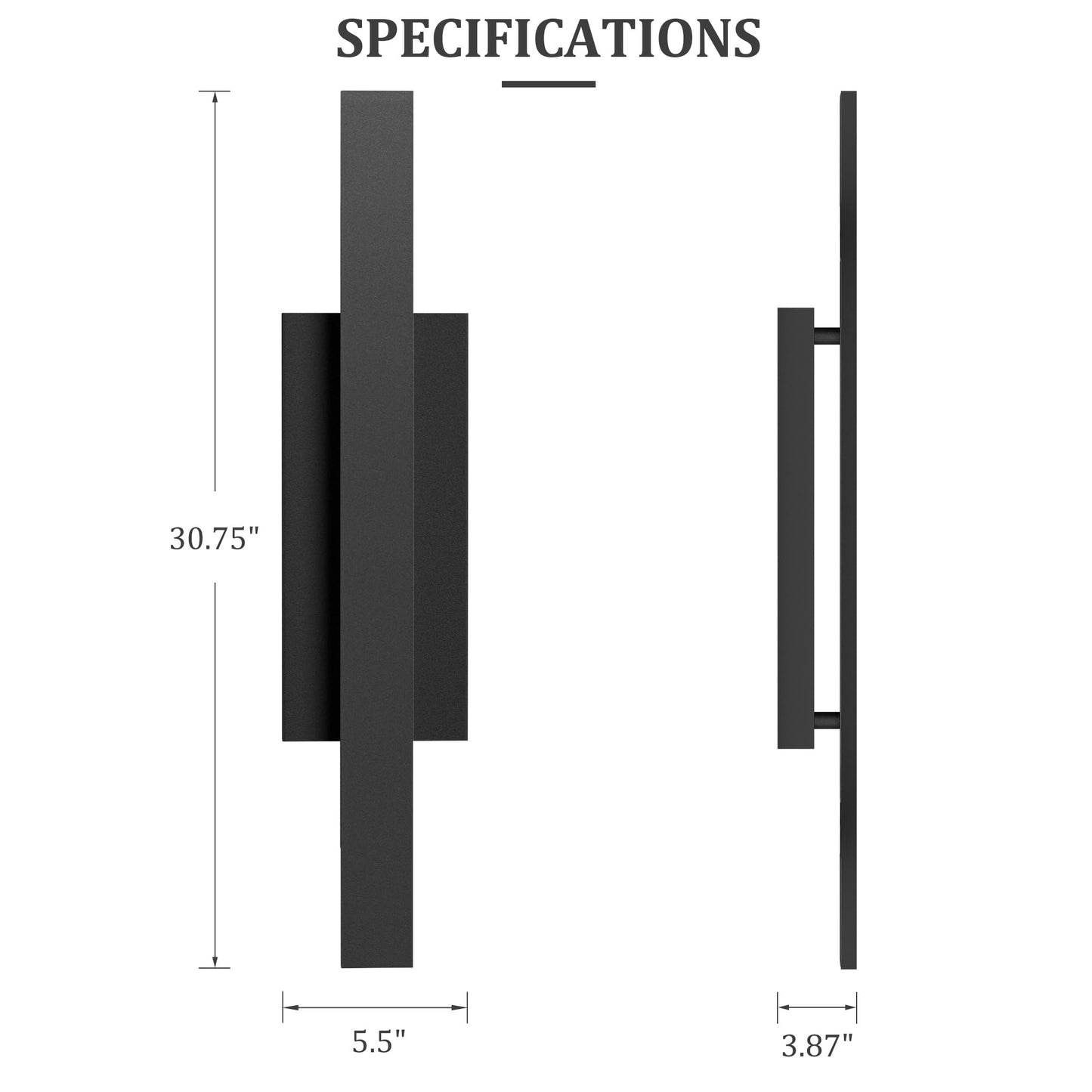 Lamqee 31 Inch Aluminum Long Outdoor Wall Lights  3000K 1600Lm 32W Led Modern Exterior Lighting Fixtures  Ip65 Waterproof Matte Black Linear Outside Sconce Wall Mount For House Porch Patio Garage Door