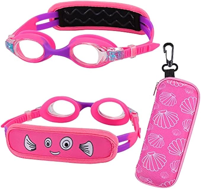 RUIGAO Kids Swim Goggles Age 2-6, Toddler Goggles No Hair Pull,Child Goggles Padded HeadBand