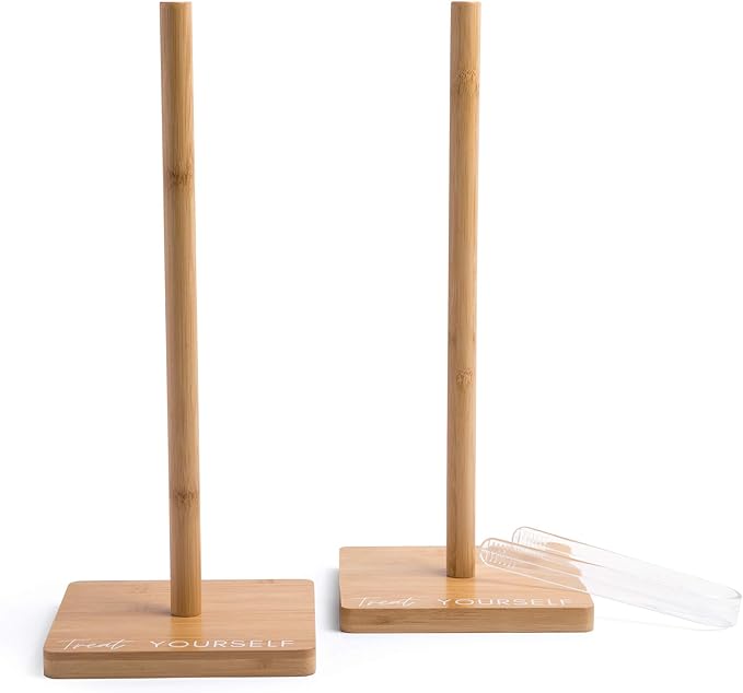 Bamboo Donut Stands for Dessert Table, Set of 2 w/ Tongs, Donut Holder Stand Party, Multipurpose Bagel Holder, Trendy Display for Party, Stylish Bagel Tower, Perfect Brunch Display, Sweet Birthday