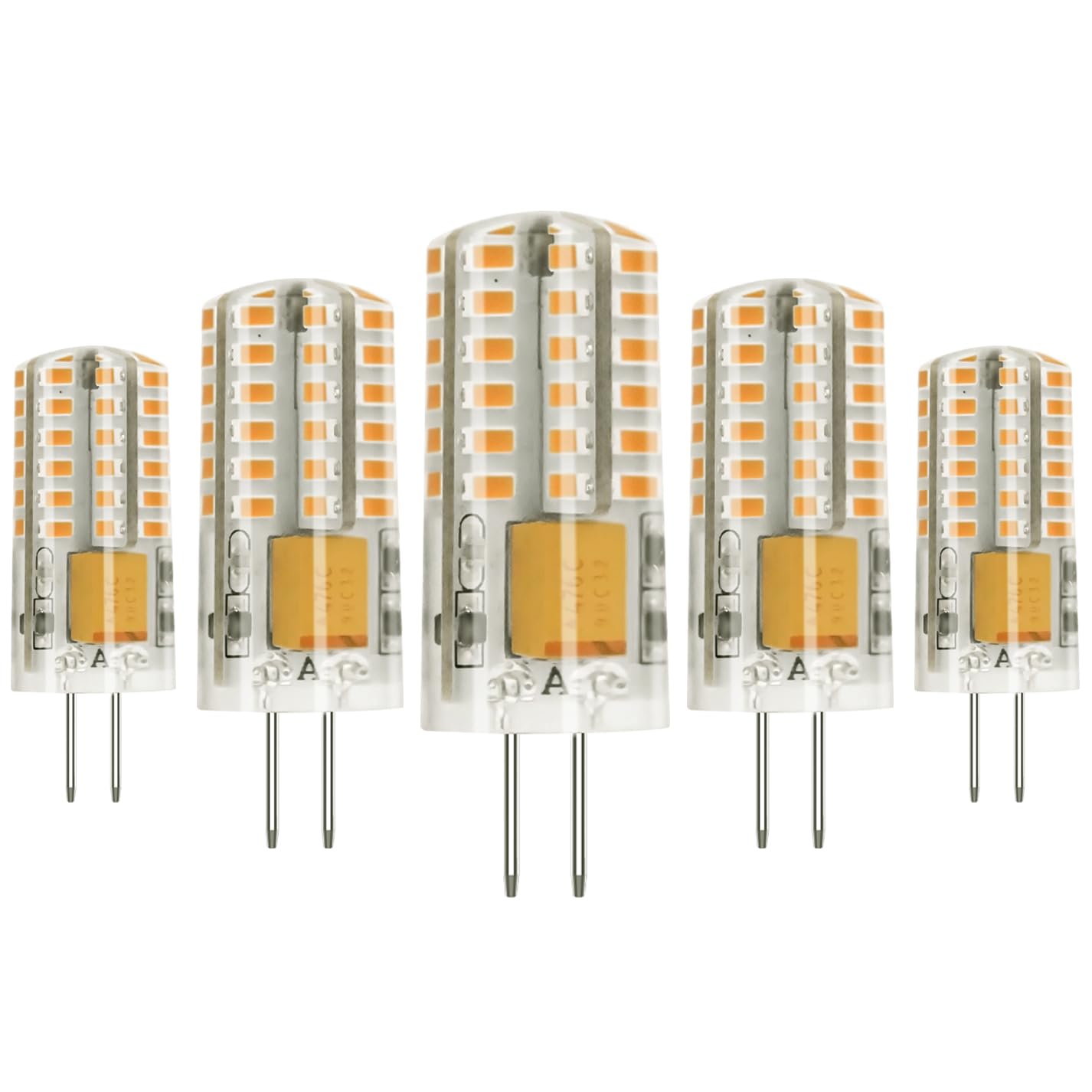 Aimeoko G4 Led Bulb 12V Bi Pin Base Replace 20W Halogen Bulbs For Home And Landscape Lighting Non-Dimmable  3W Warm White 2700K  5 Pcs