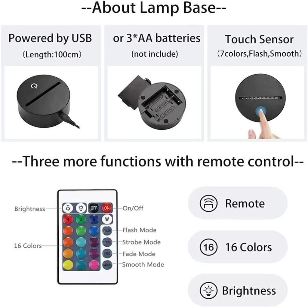Kficsiky Stitch Night Light  Stitch Gifts For Girls  Lilo And Stitch Light 16 Colors Conversion With Remote Touch 3D Led Stitch Lamp  Stitch Gifts For Boys Christmas Gifts