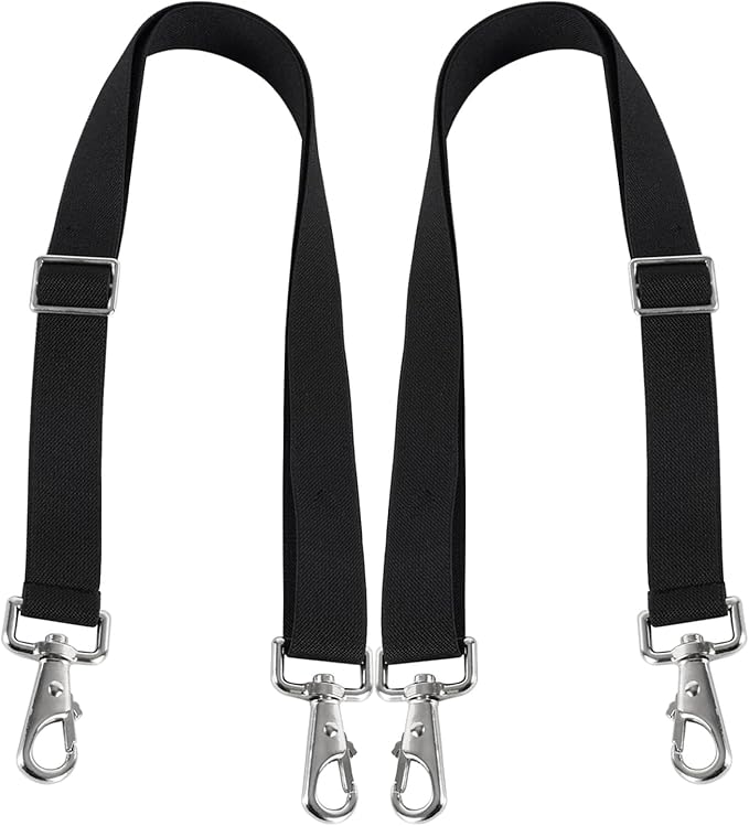 Horse Blanket Sheet Leg Straps, Replacement Stretchy Belly Strap with Double Swivel Snaps, Adjustable Length from 24 to 42...