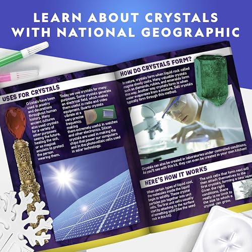 National Geographic Craft Kits for Kids - Crystal Growing Kit, Grow 6 Crystal Trees in Just 6 Hours, Educational Craft Kit...