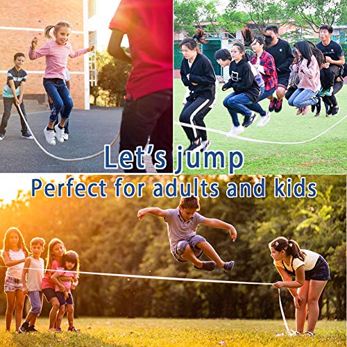 ACEONE Long Jump Rope, Multiplayer Skipping Rope with Wooden Handle for Kids and Adult, Team Group Jumping Rope for School...