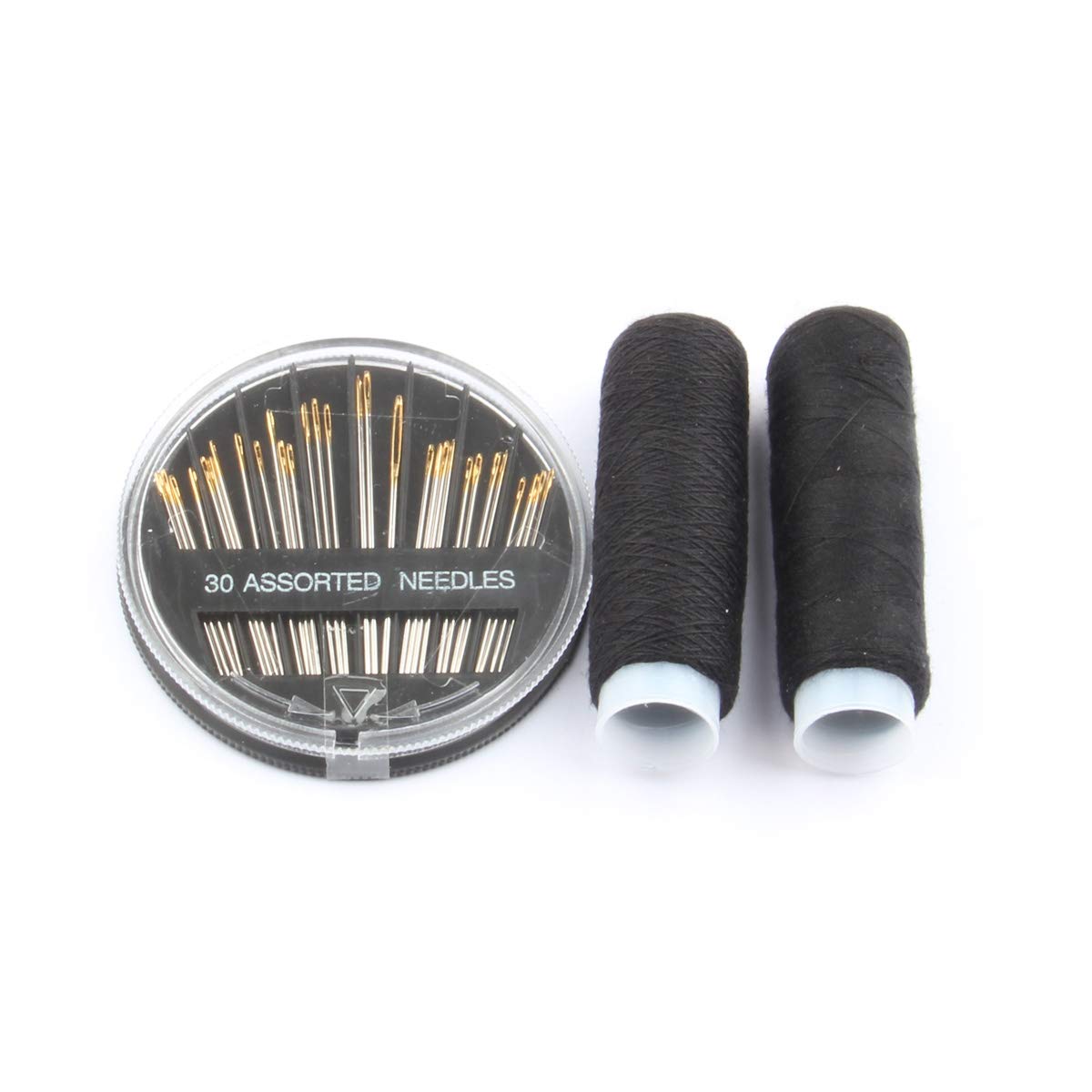JFFX 50 Pieces Hair Extensions Clips Stainless Steel Snap Clip for Wigs 9-teeth 32mm, 2pcs Weaving Thread, 30pcs Sewing Needles