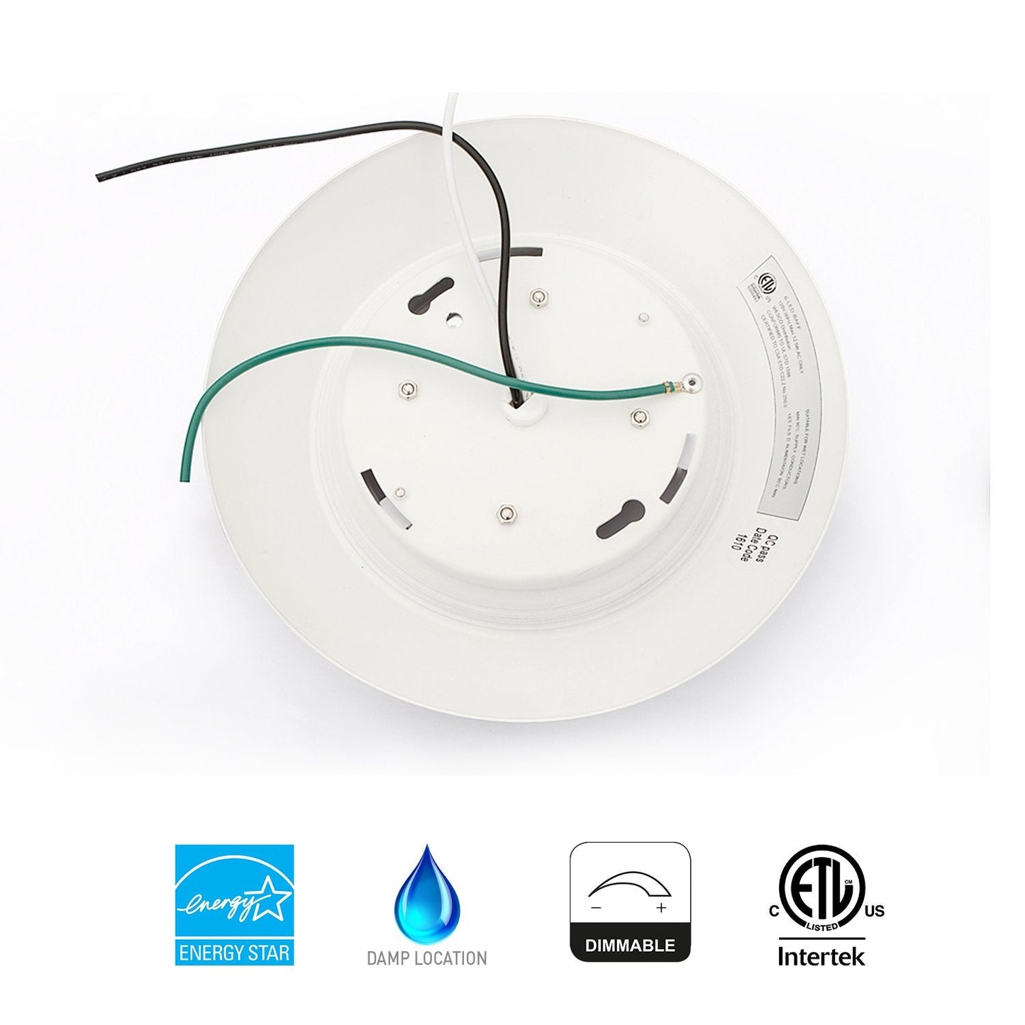 JULLISON 10W LED Recessed & Surface Mount Disk Light, 600 Lumens, 4000K, Dimmable, 20 Pack, White