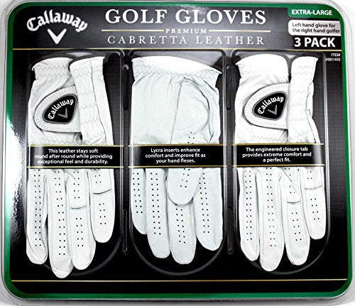 Callaway Golf Gloves Medium 3-Pack Cabretta Leather