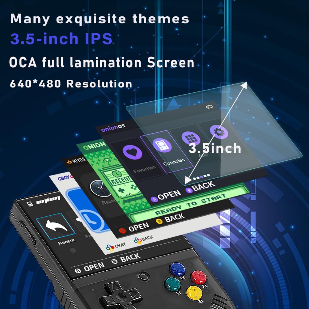 Miyoo Mini Plus with Portable Case Retro Emulator Handheld Game Console Latest Version with WiFi & RTC, 3.5’’ 640*480 IPS Screen 3000mAh Battery, Gray 64GB