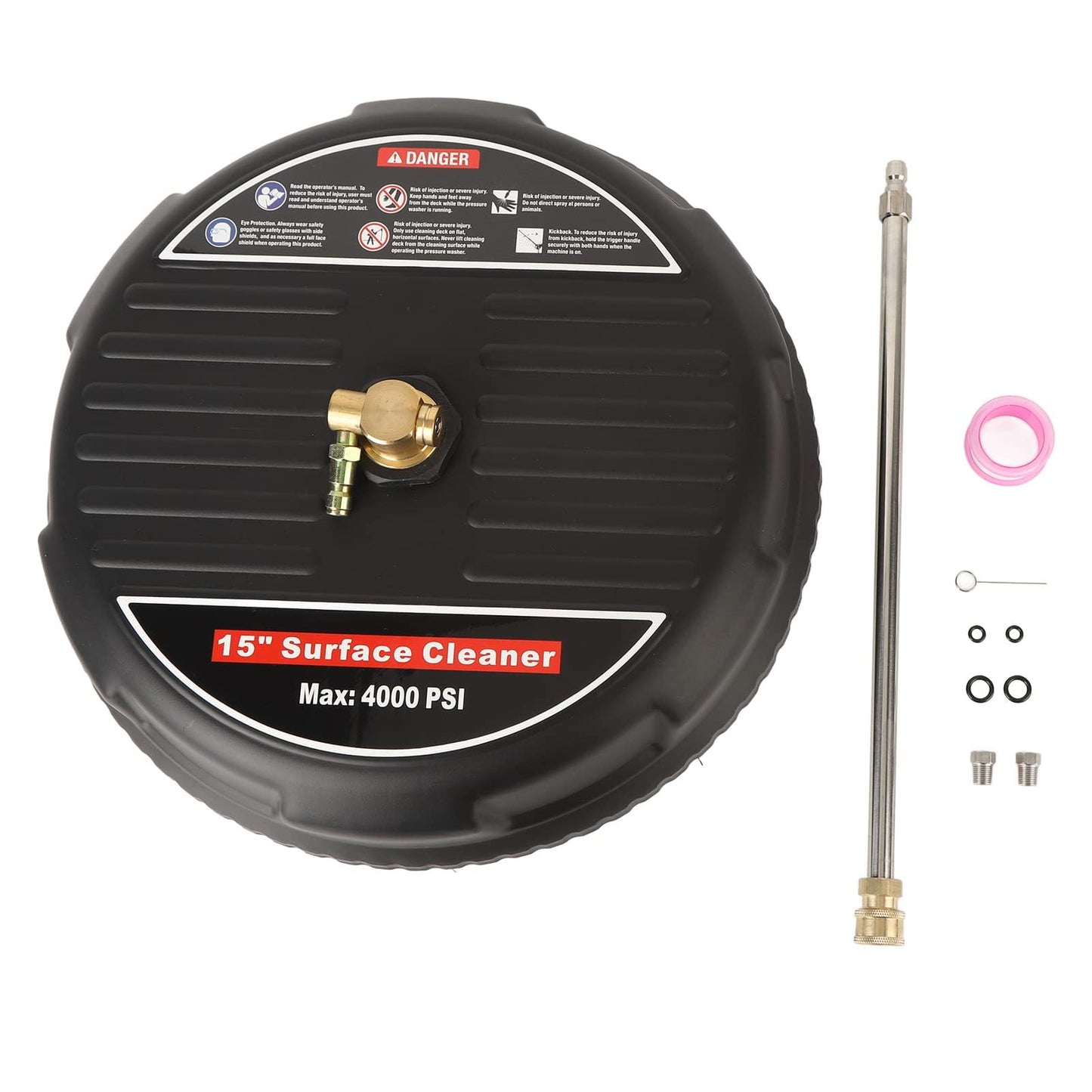 TRELVEX Pressure Washer Surface Cleaner Attachment 4000psi Universal Pressure Washer Surface Cleaner Power Washer Accessory 15inch