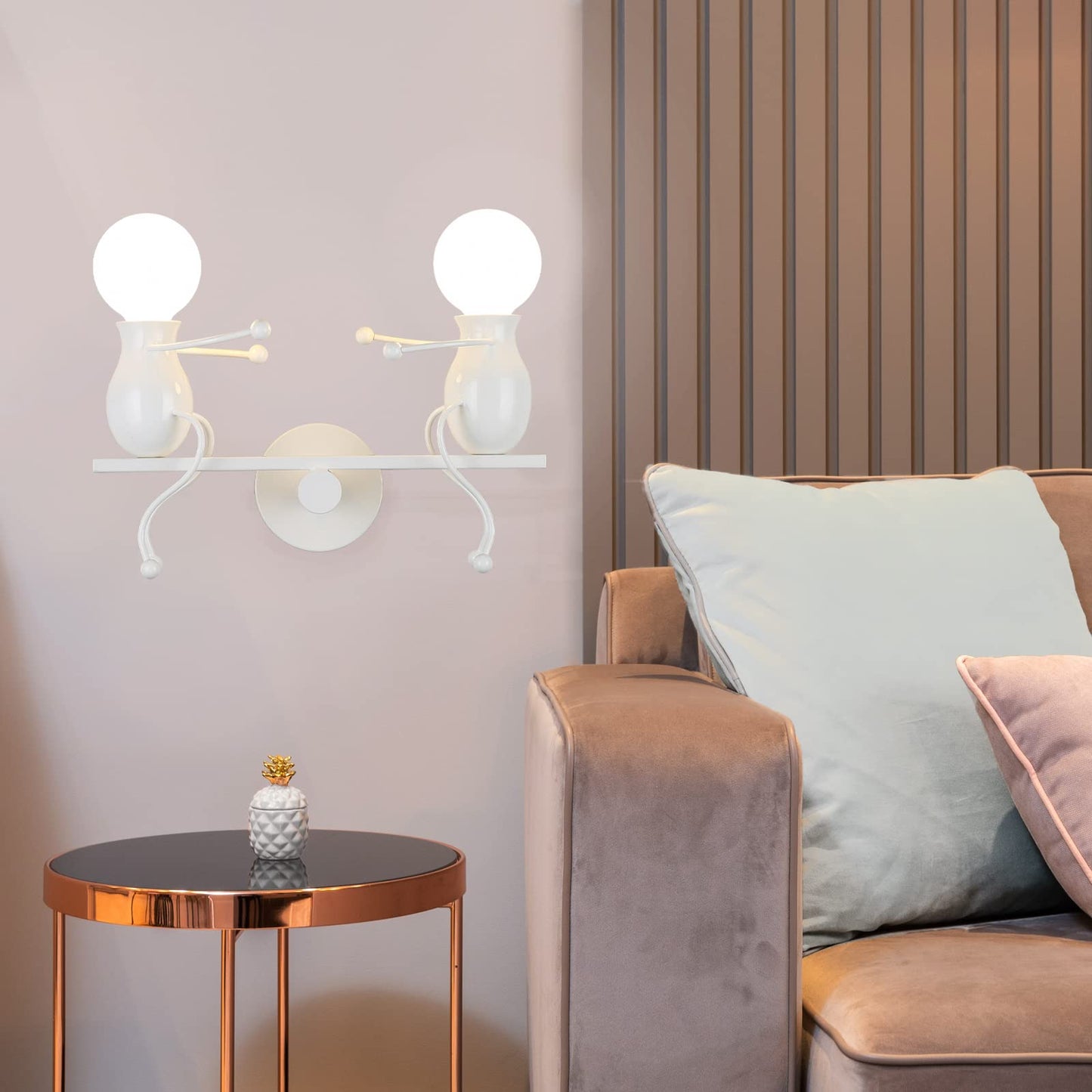 SOUTHPO LED Metal Wall Light Fixture - Seesaw Double Wall Lamp, White, Modern Children Cartoon Design