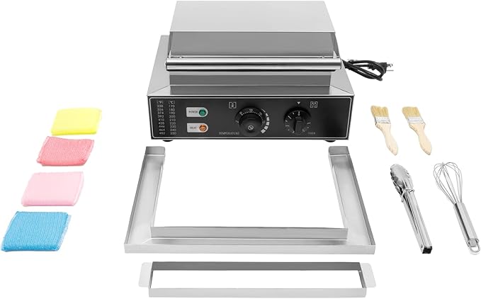 Corn Dog Waffle Maker, 1500W 6 Pcs Non-Stick Hot Dog Machine with Temp & Time Control, Countertop Waffle Pop Maker for Restaurant Bakery Snack Bar Family