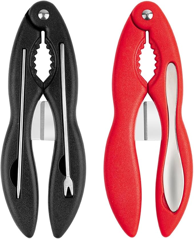 2PCS Crab Crackers and Tools Multifunctional Crab Leg Crackers Efficient Lobster Crackers Sturdy Seafood Crackers and Tools Portable Lobster Crackers and Picks Set Crab Claw Crackers