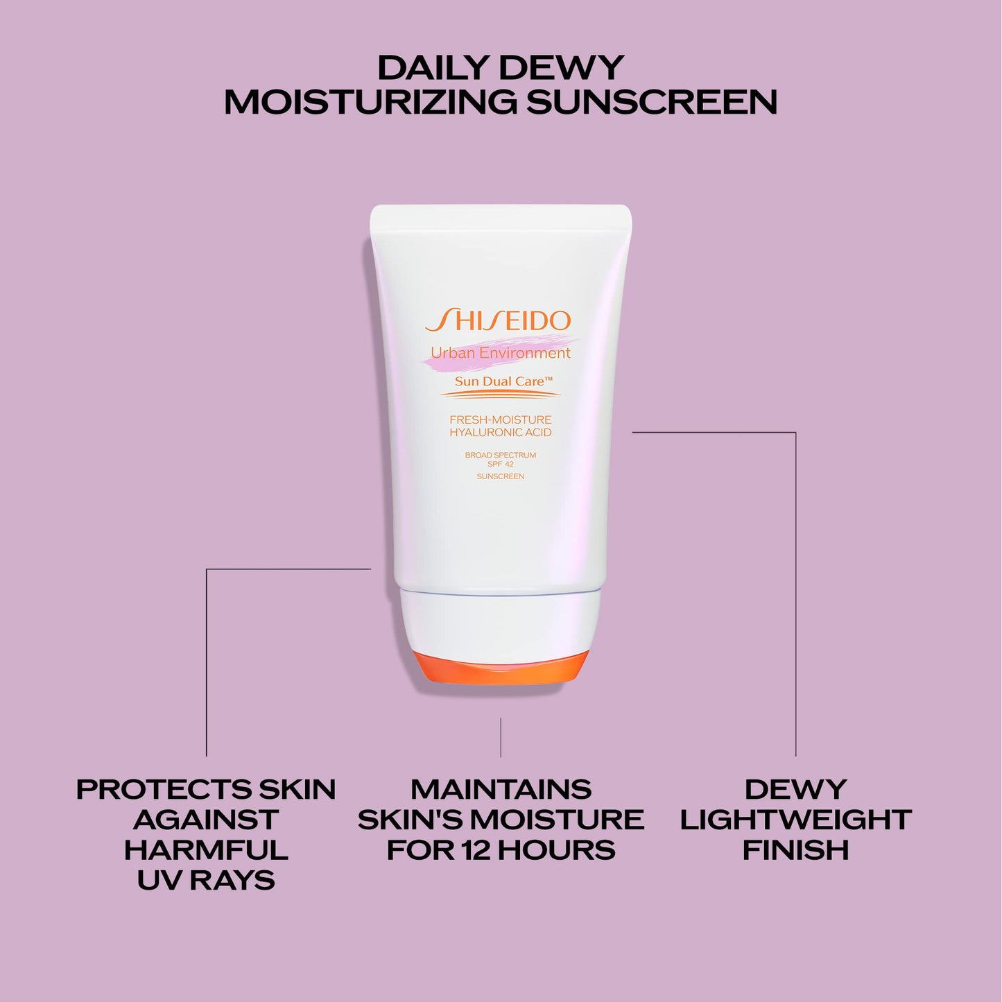 Shiseido Urban Environment Fresh-Moisture Sunscreen SPF 42 - 50 mL - Protects Against UVA/UVB Rays & Pollution - 12-Hour Hydrati